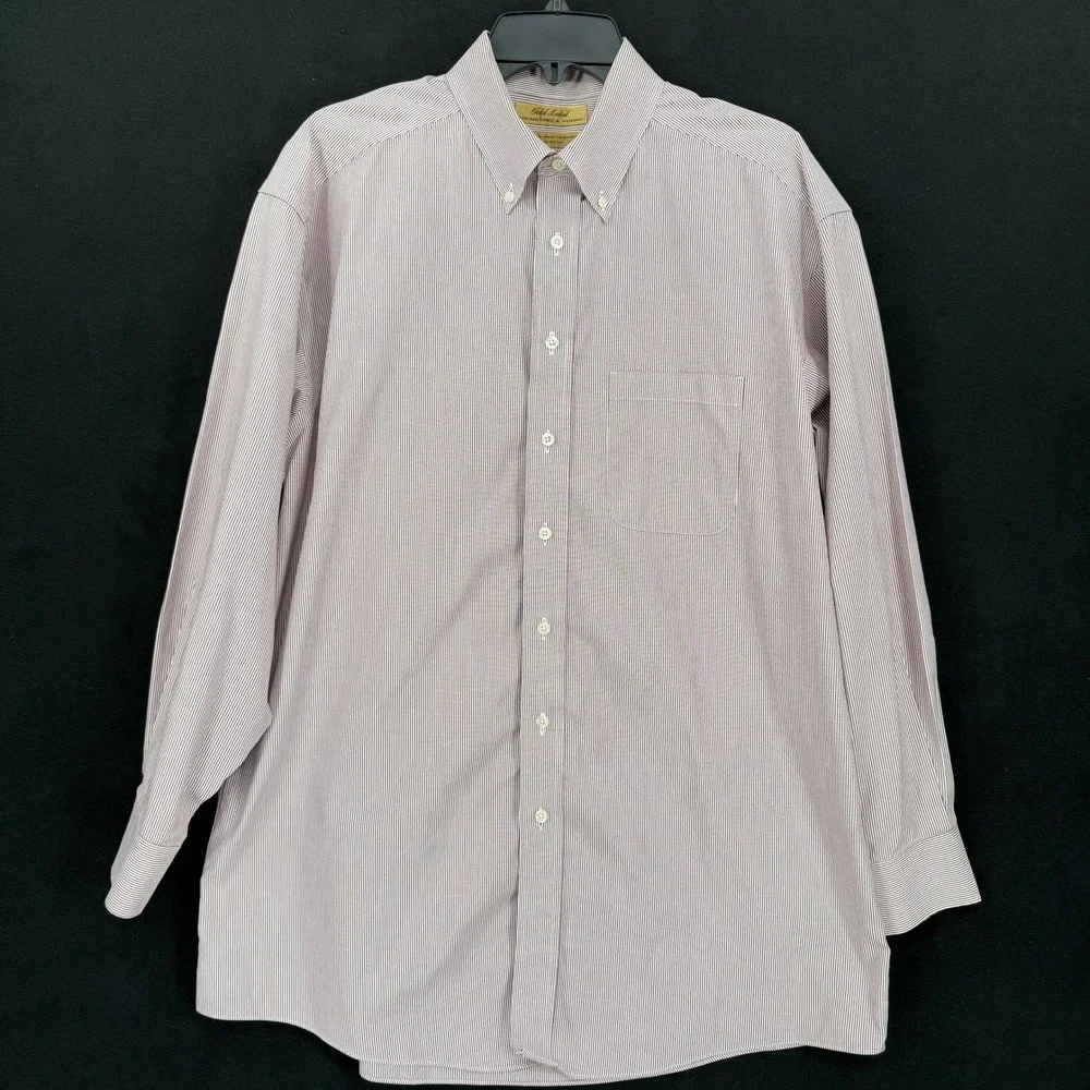 roundtree and yorke gold label dress shirts & Roundtree & Yorke Slim Fit Non-Iron Point Collar Oxford Shirt Button front closure Roundtree & Yorke | Shirts
